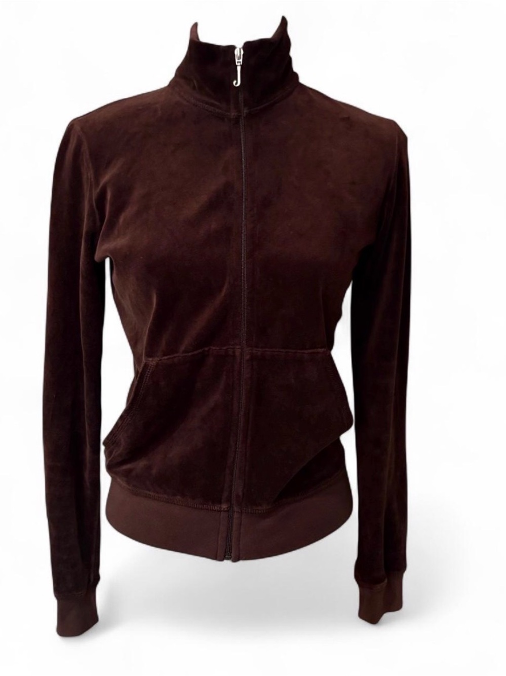 Juicy Couture Brown Velvet Zip Up Mock Jacket VTG Y2K Made in USA
Size M